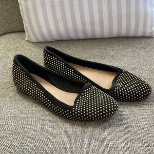 Gold studded Loeffler Randall slip on flat